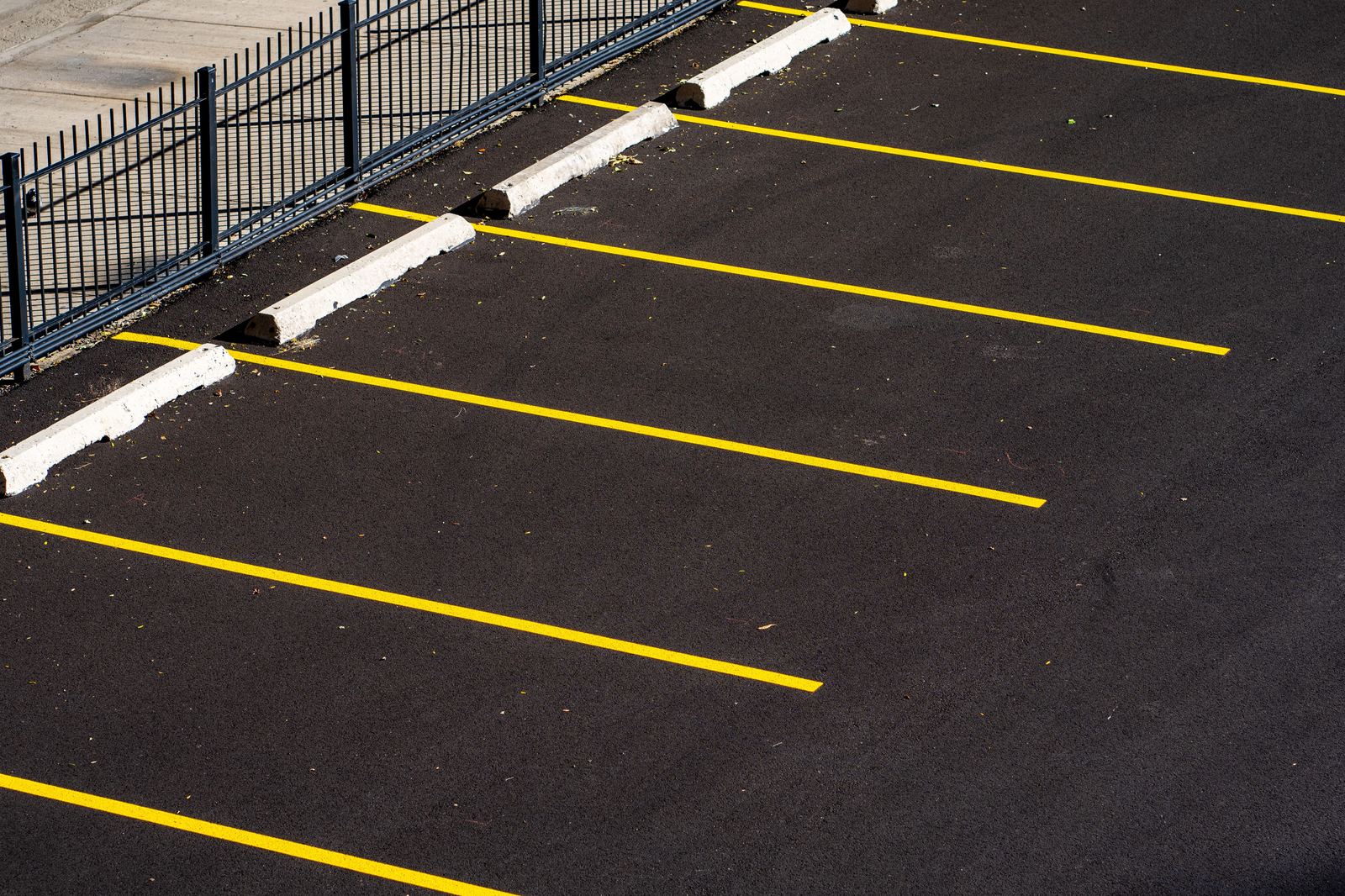 Freshly striped lot